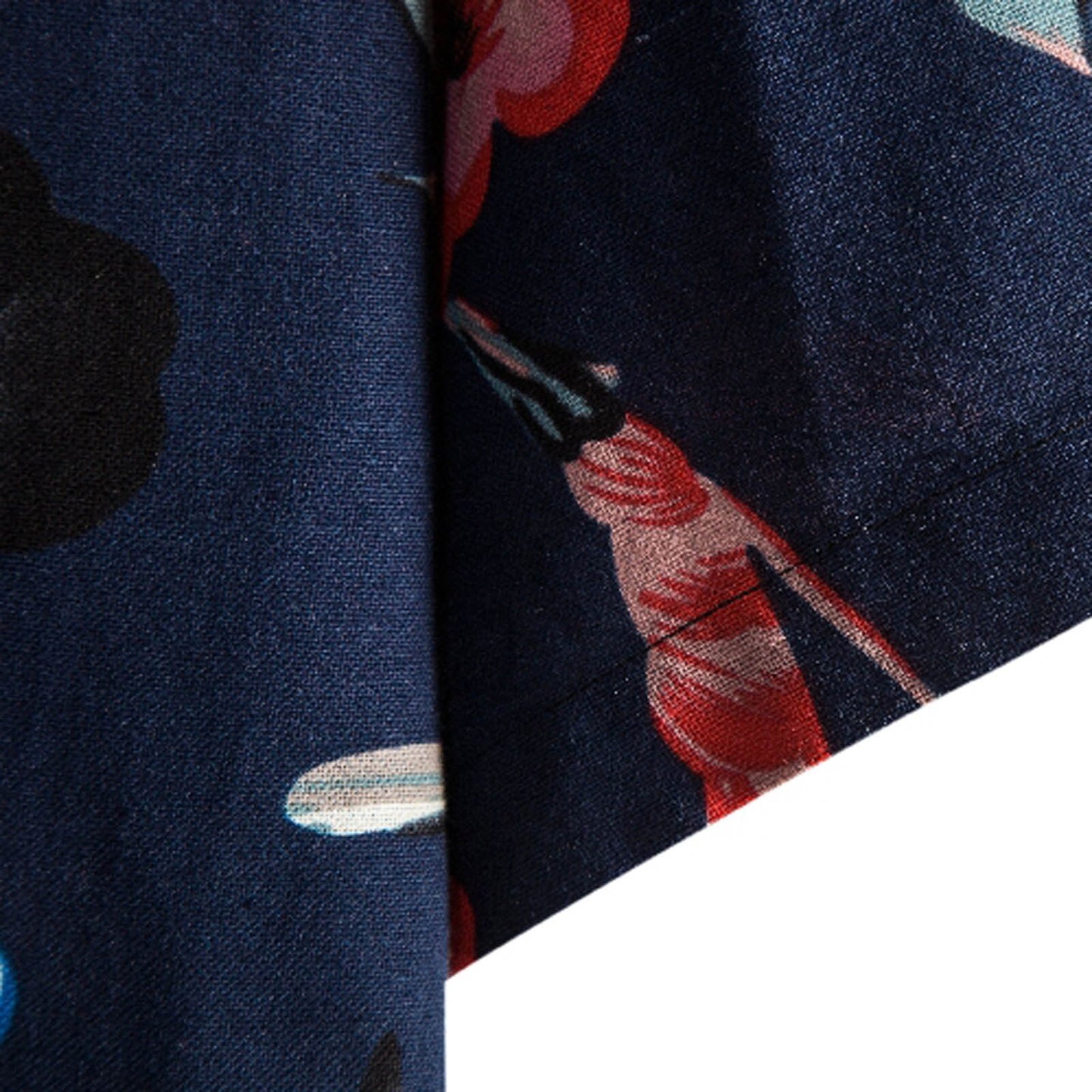 Linen Print Button Down Mens Shirt