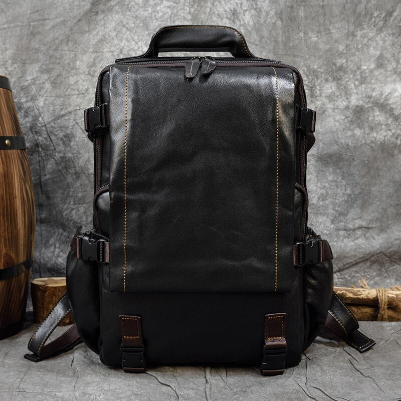 LUUFAN Mens Geninue Leather Backpacks