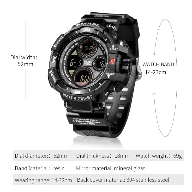 SMAEL LED SL-8022 Digital Waterproof Sports Watch