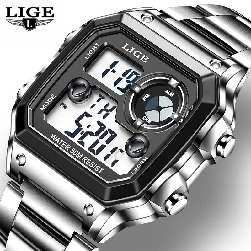 LIGE Men Digital Watch