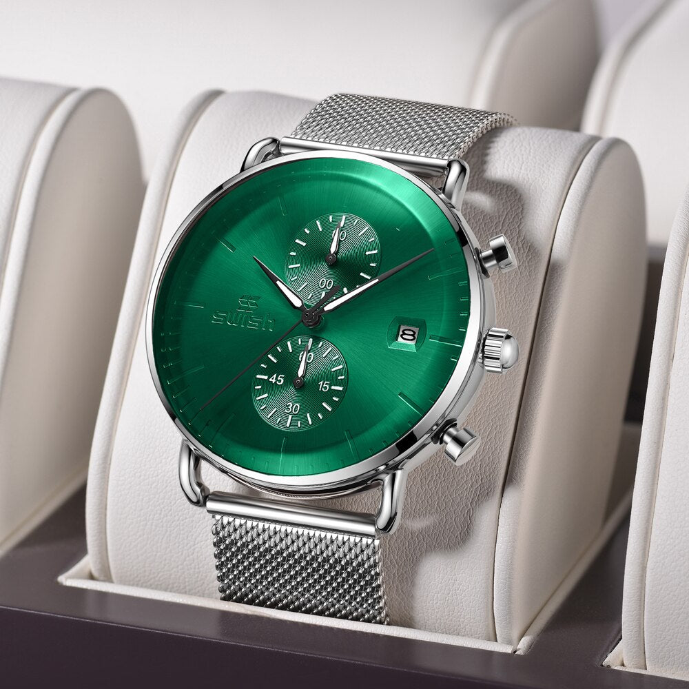 SWISH Fashion Green Mens Watches