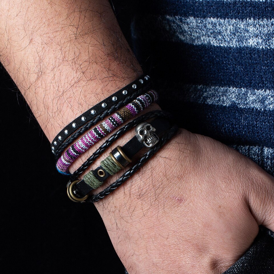 Multilayer Leather Bracelet Bracelet Stack