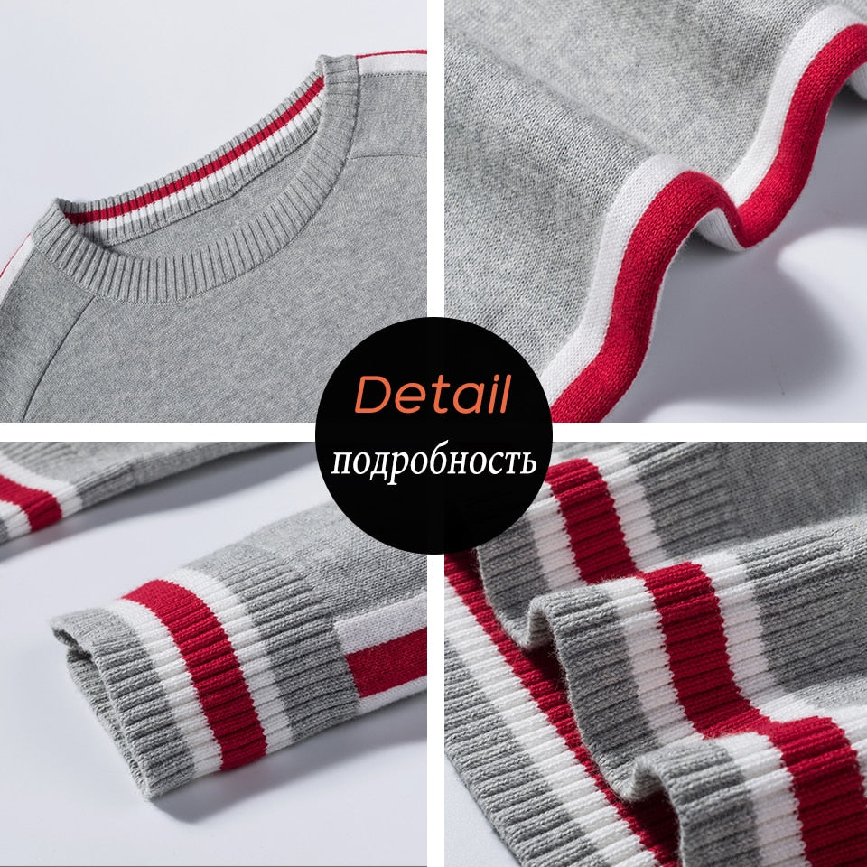 LUULLA Casual Knitted 100% Cotton Striped Sweaters