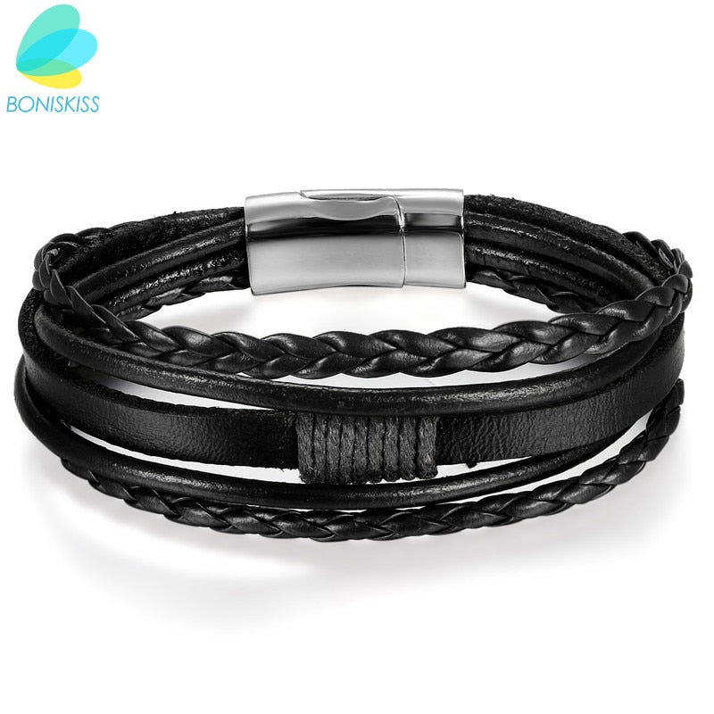 Punk Leather Bracelets For Men
