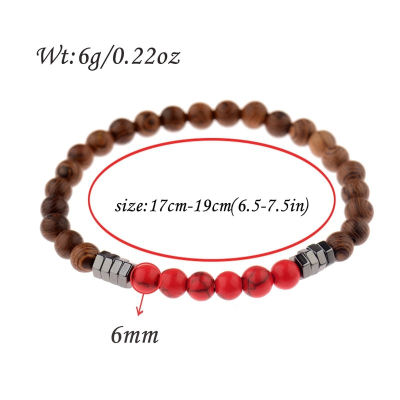 Natural Wood Beads Bracelet