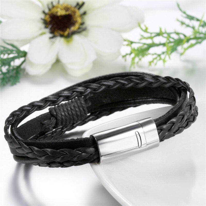 Punk Leather Bracelets For Men