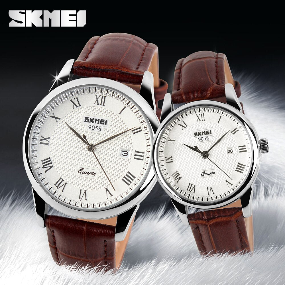 SKMEI Business Casual Leather Wrist Watch