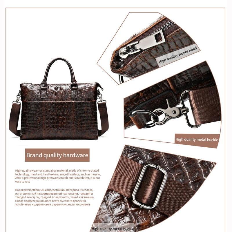 WESTAL Mens Leather Briefcase