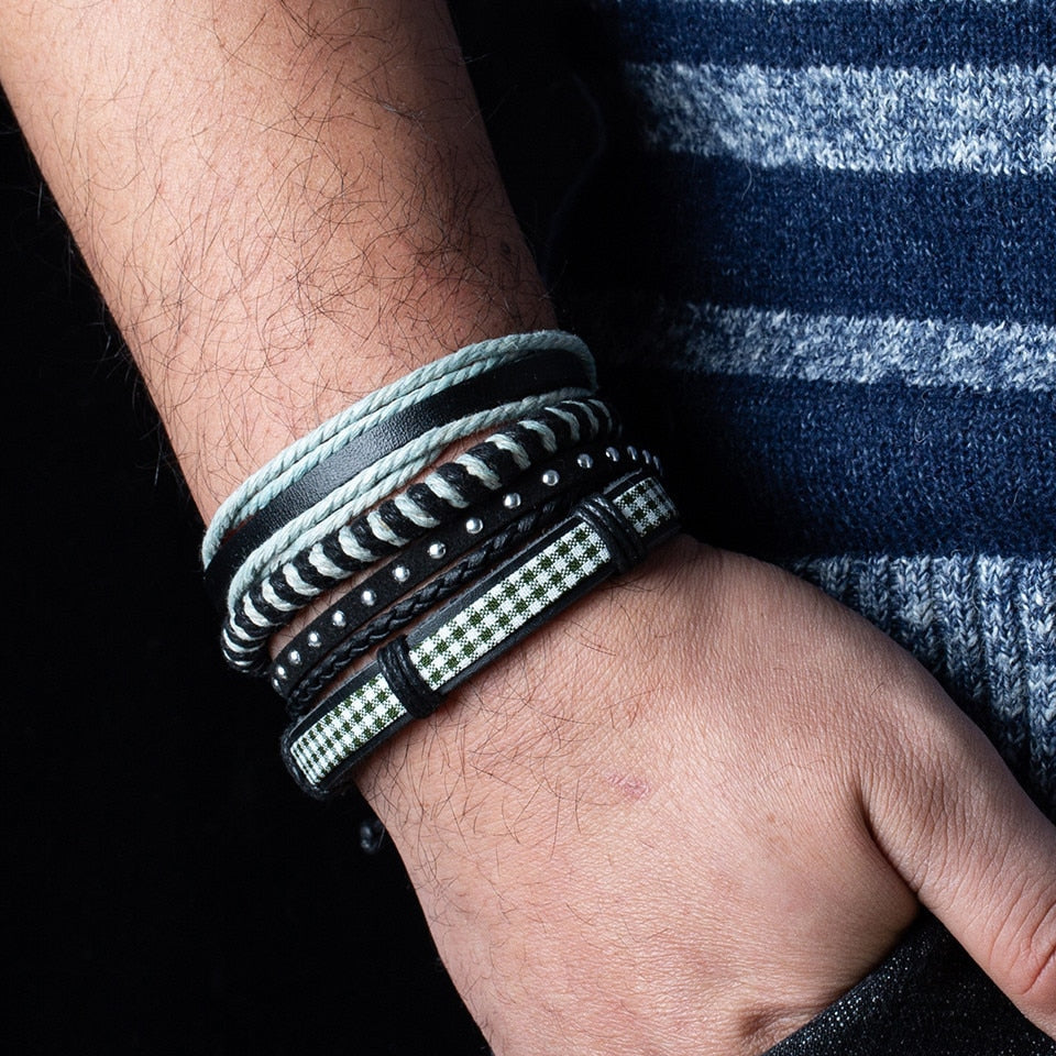 Multilayer Leather Bracelet Bracelet Stack