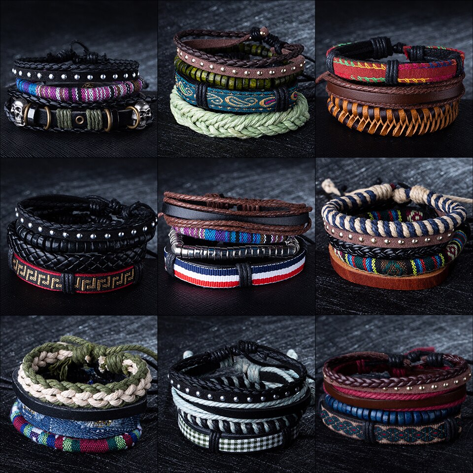 Multilayer Leather Bracelet Bracelet Stack