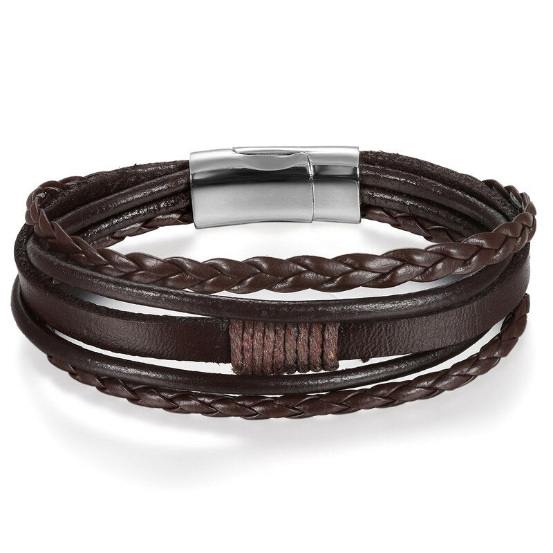 Punk Leather Bracelets For Men
