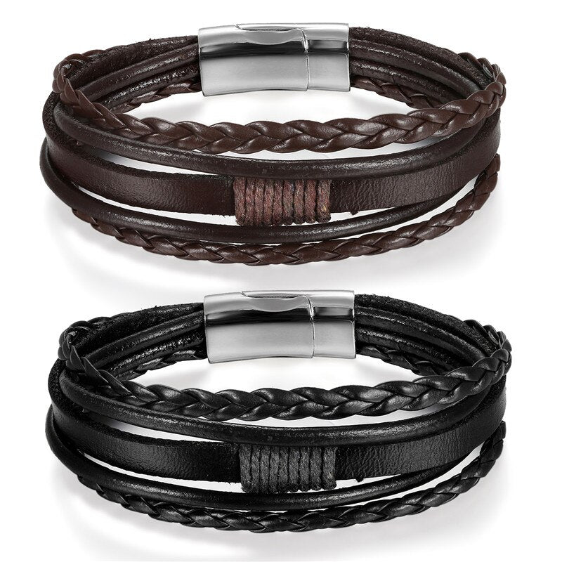 Punk Leather Bracelets For Men