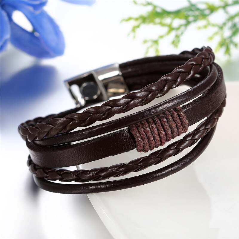 Punk Leather Bracelets For Men