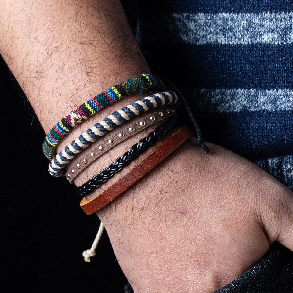 Multilayer Leather Bracelet Bracelet Stack