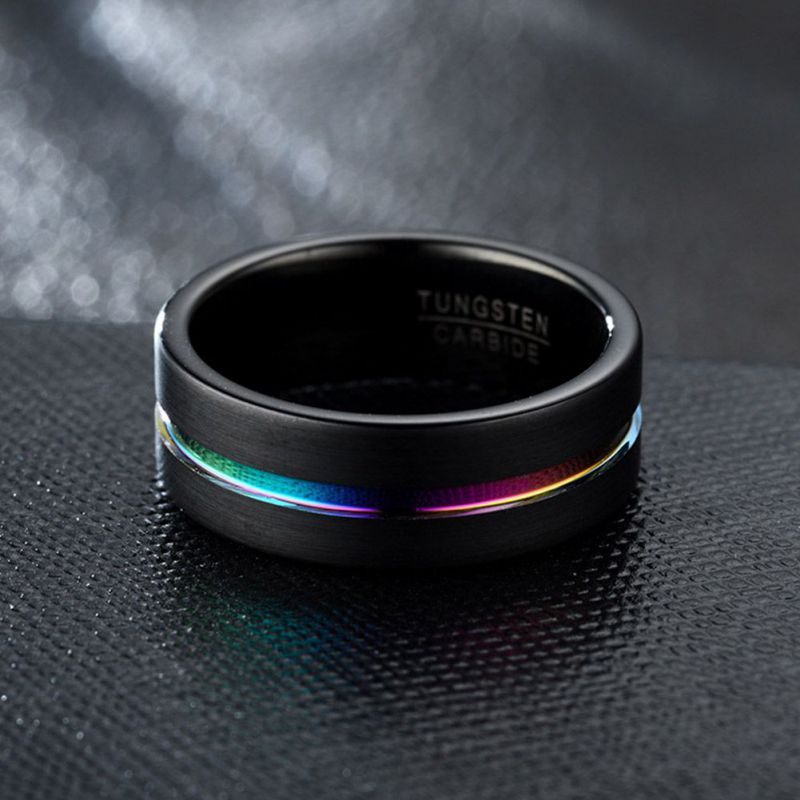 Plated Titanium Steel Color Band Ring