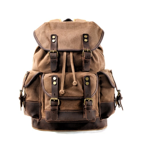 Mens Waxed Waterproof Backpack