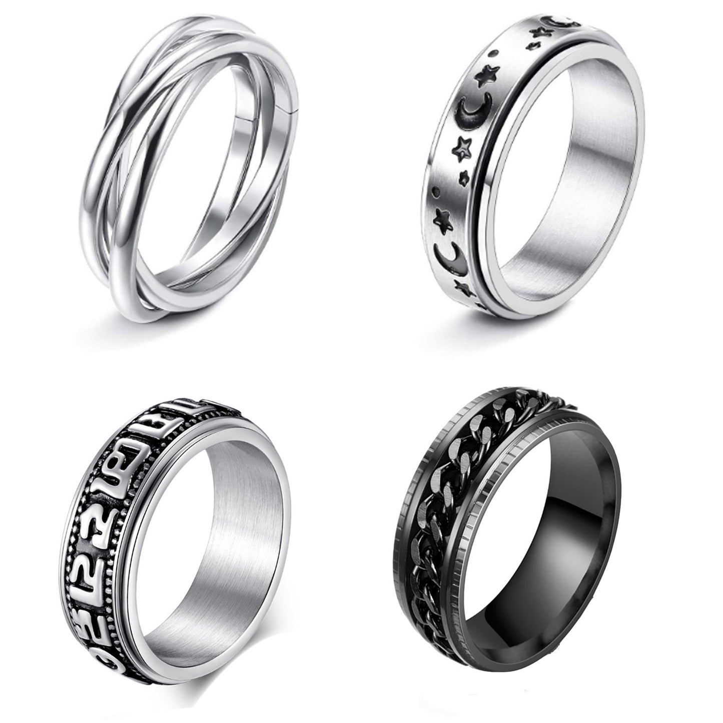 Stainless Steel Spinner Ring for Men