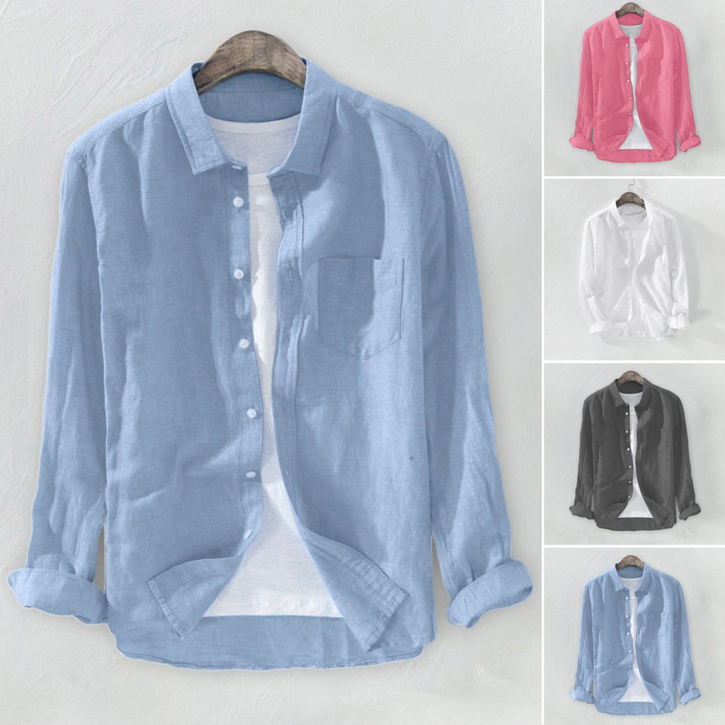Men's Loose Fitting Long Sleeve Shirt
