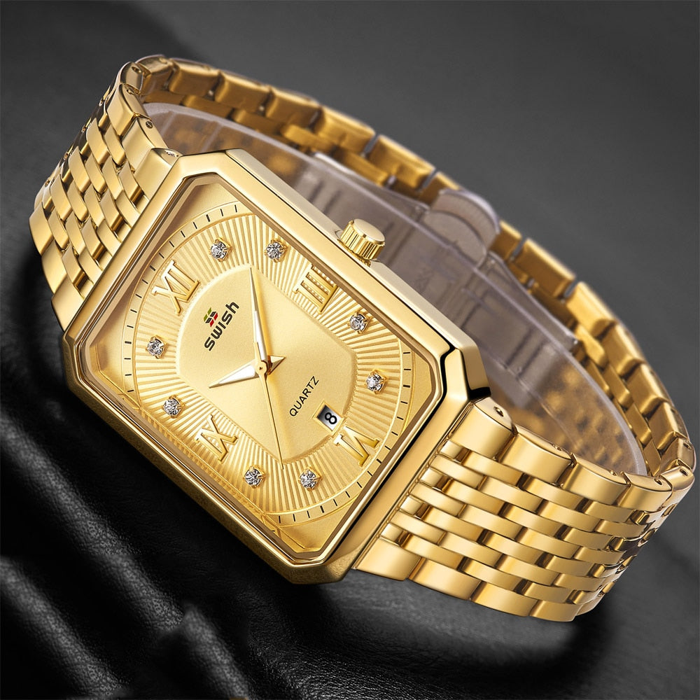 SWISH Mens Golden Watch