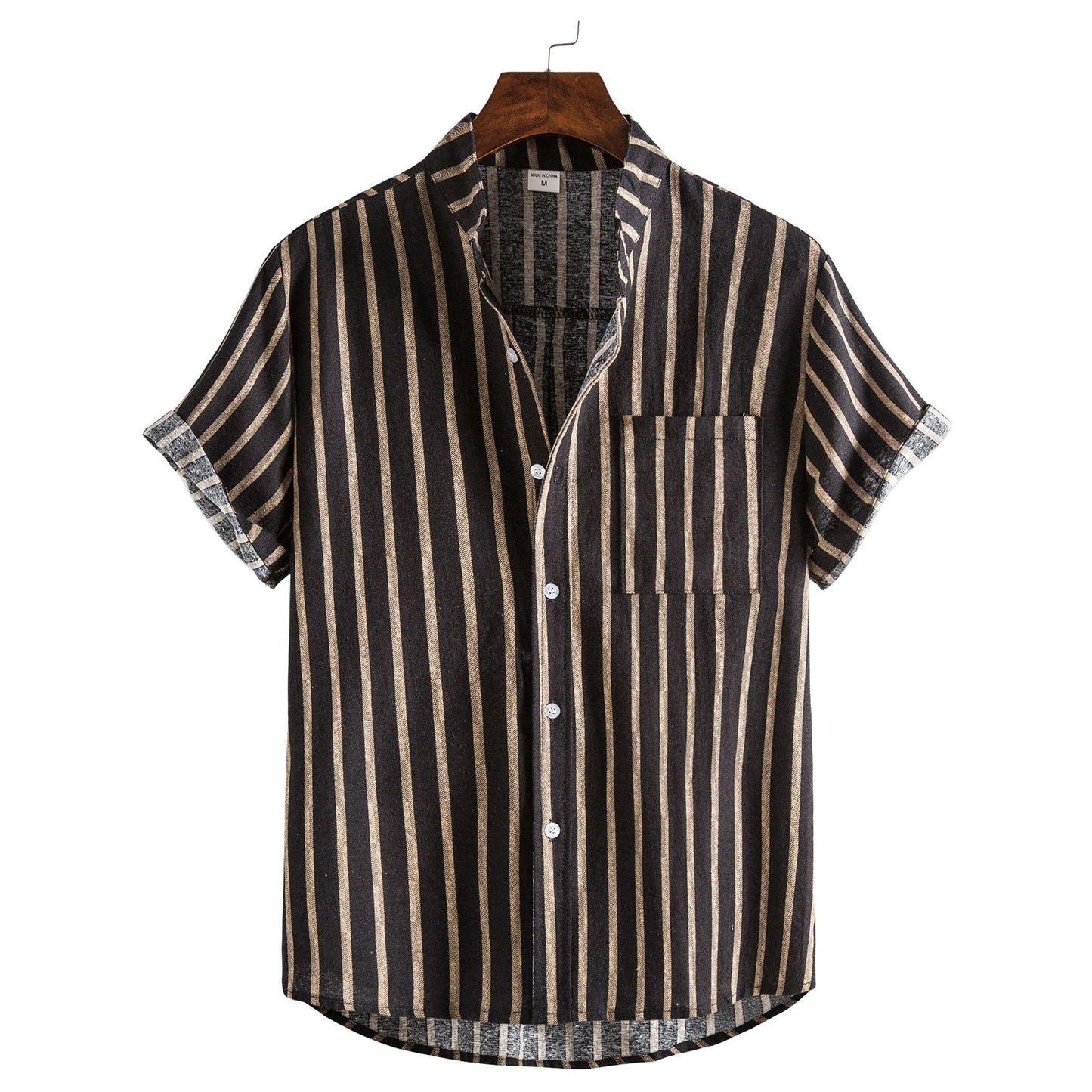 Linen Printed Summer Striped Cotton Shirt