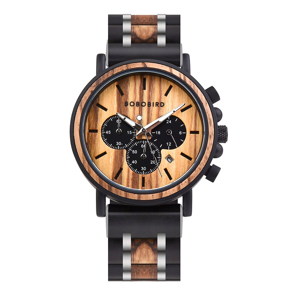 BOBO BIRD Wooden Stainless Steel Watch