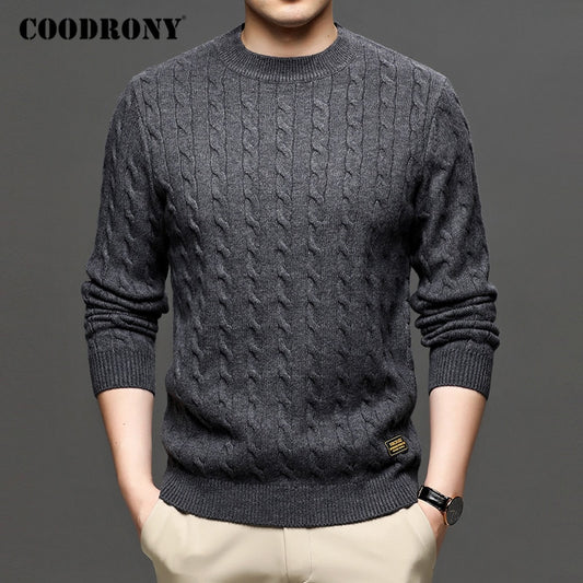 COODRONY Men Streetwear Fashion Knitwear Jumper Pullover
