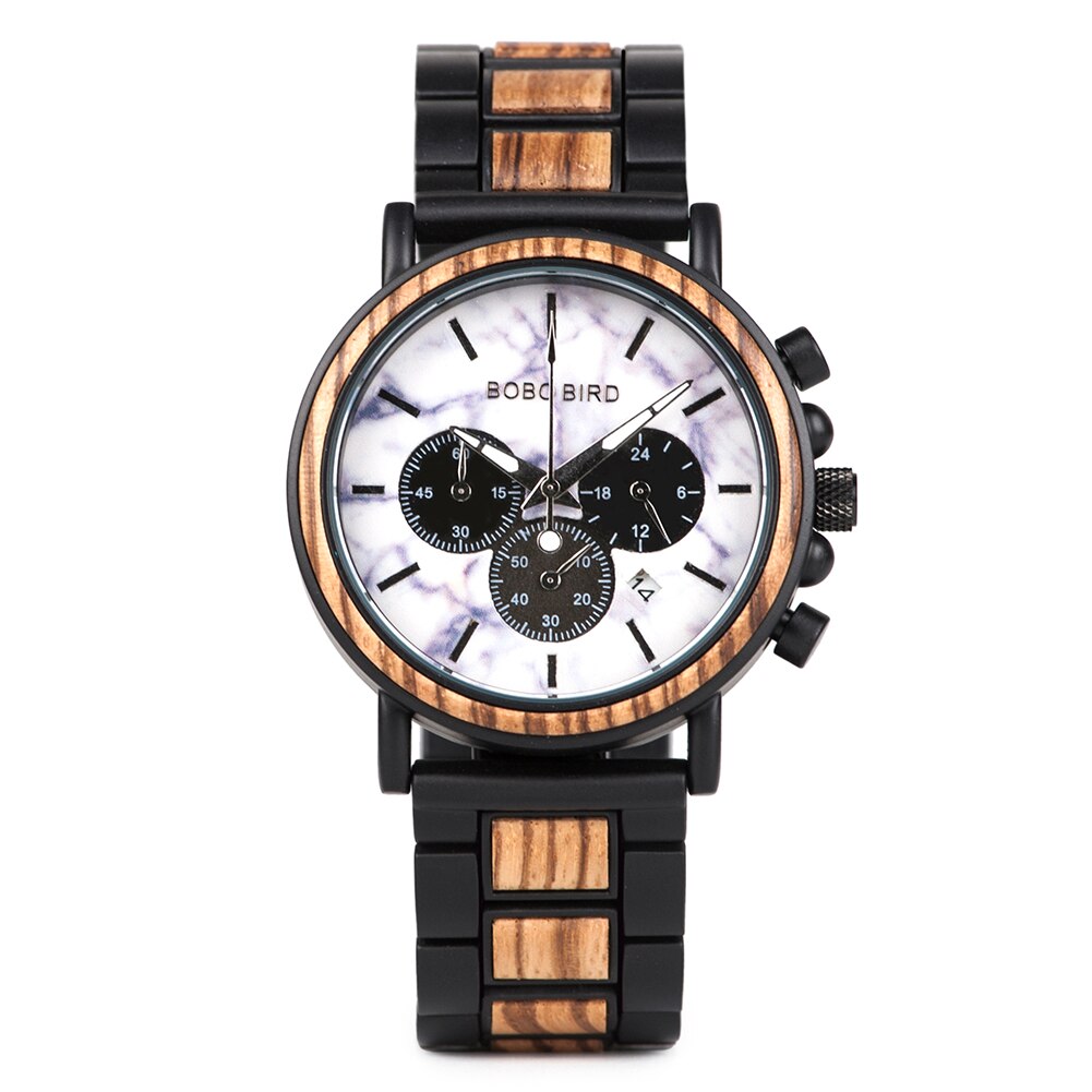 BOBO BIRD Wooden Stainless Steel Watch