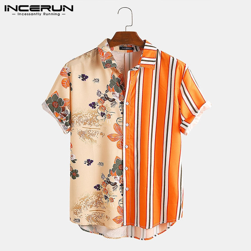 Men Casual Hawaiian Streetwear Short Sleeve Shirt