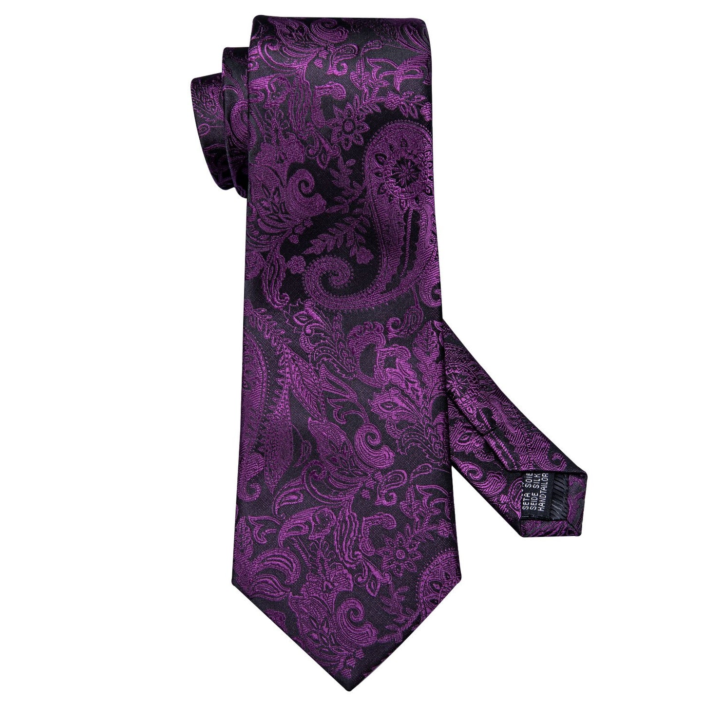 Mens Purple Paisley Silk Tie