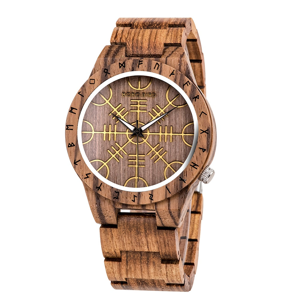 BOBO BIRD Men's Luxury Retro Ebony Wristwatch