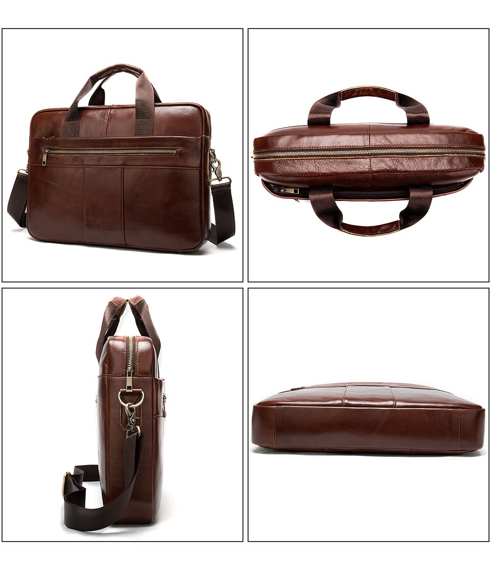 WESTAL Briefcases Leather Laptop Bag