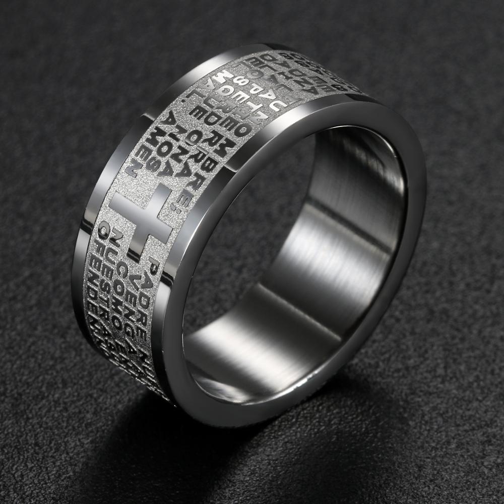 Stainless Steel Ring Spanish Prayer Ring