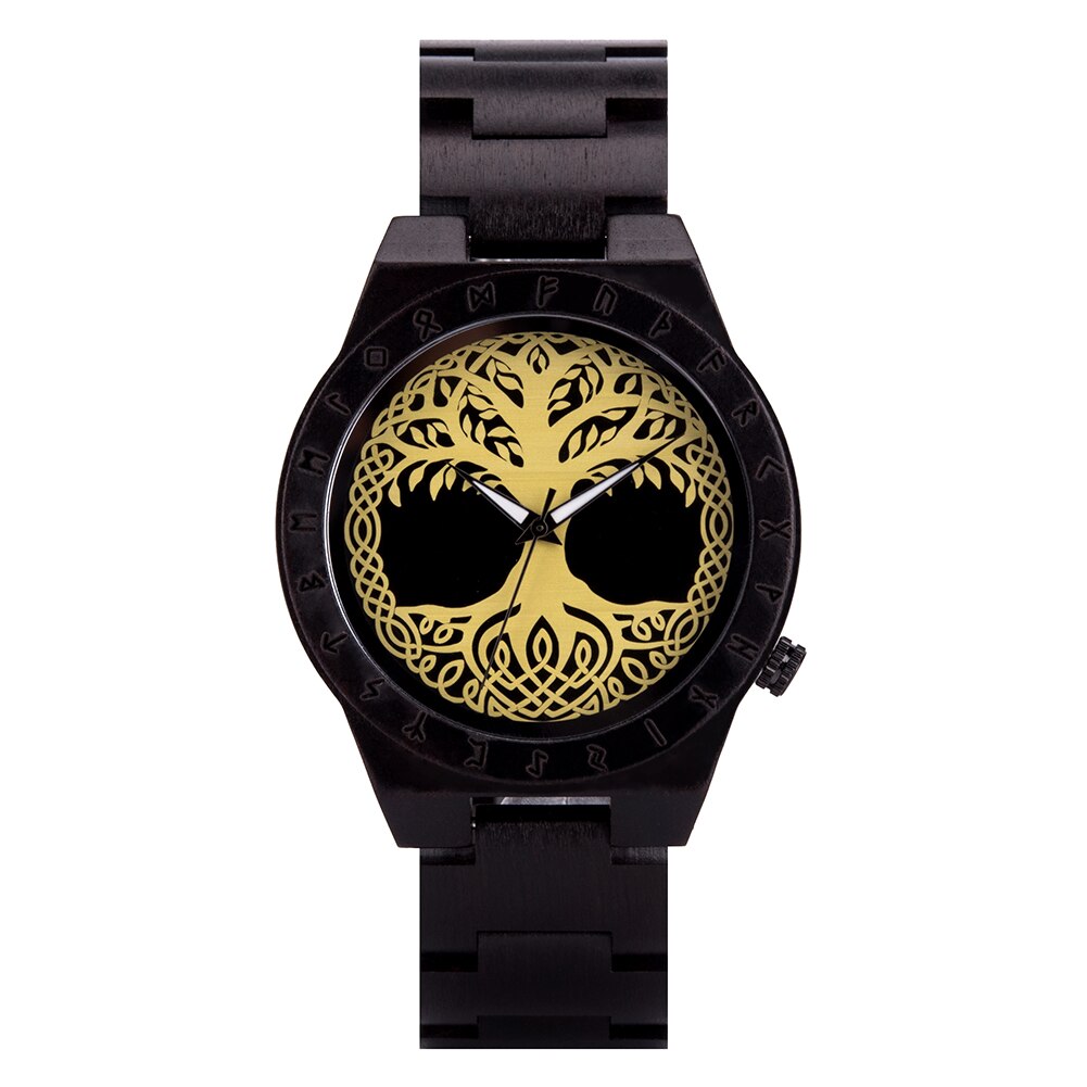 BOBO BIRD Men's Luxury Retro Ebony Wristwatch