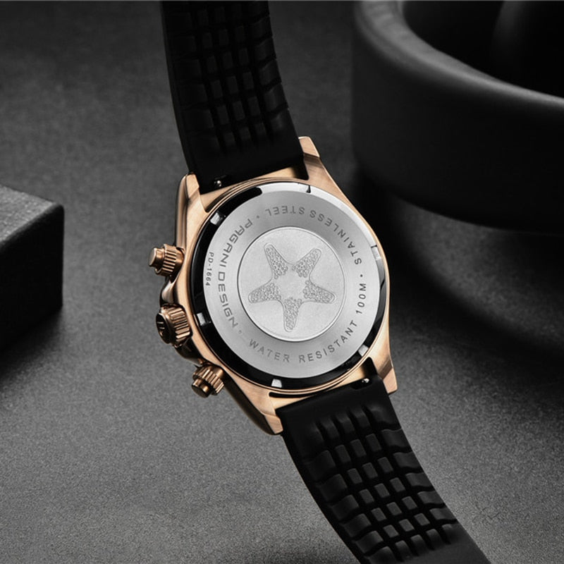 PAGANI DESIGN Rubber Strap Chronograph Watch