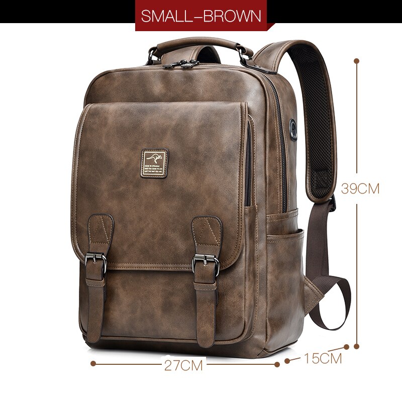 JACKKELVIN Retro Leather Backpack