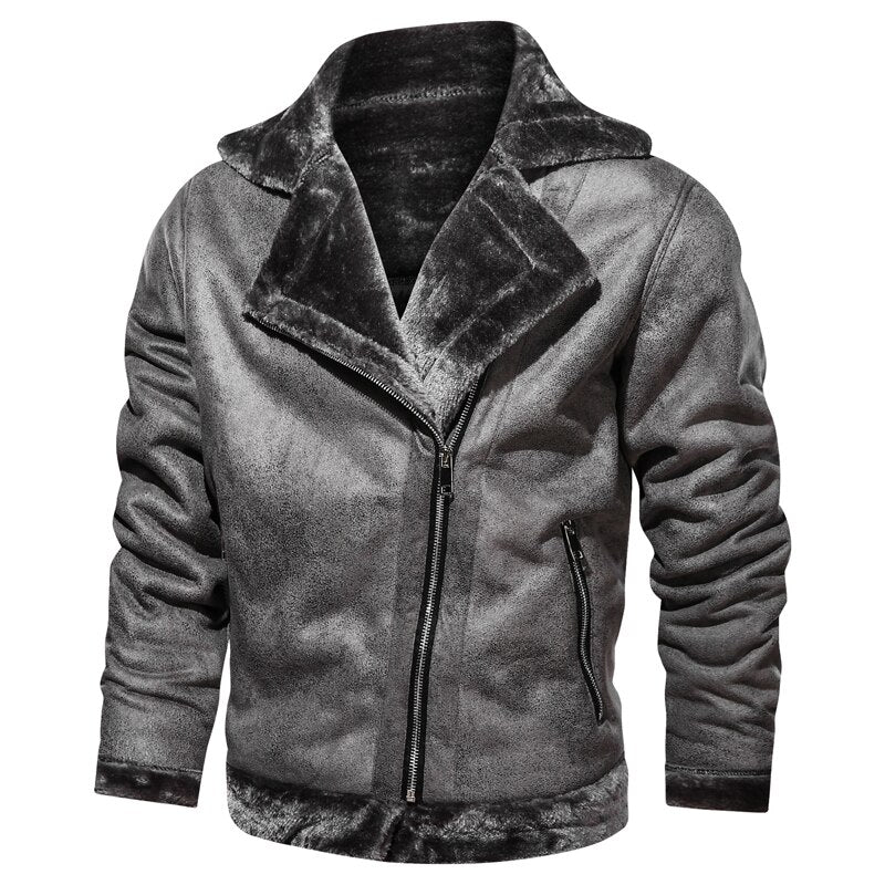 Men's Insulated Fur Leather Jacket