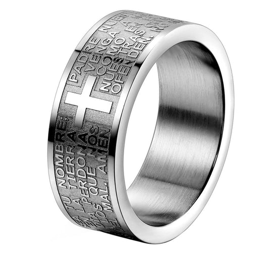 Stainless Steel Ring Spanish Prayer Ring
