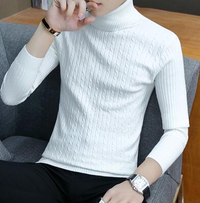 ZONGKE Thin White Turtleneck Sweater