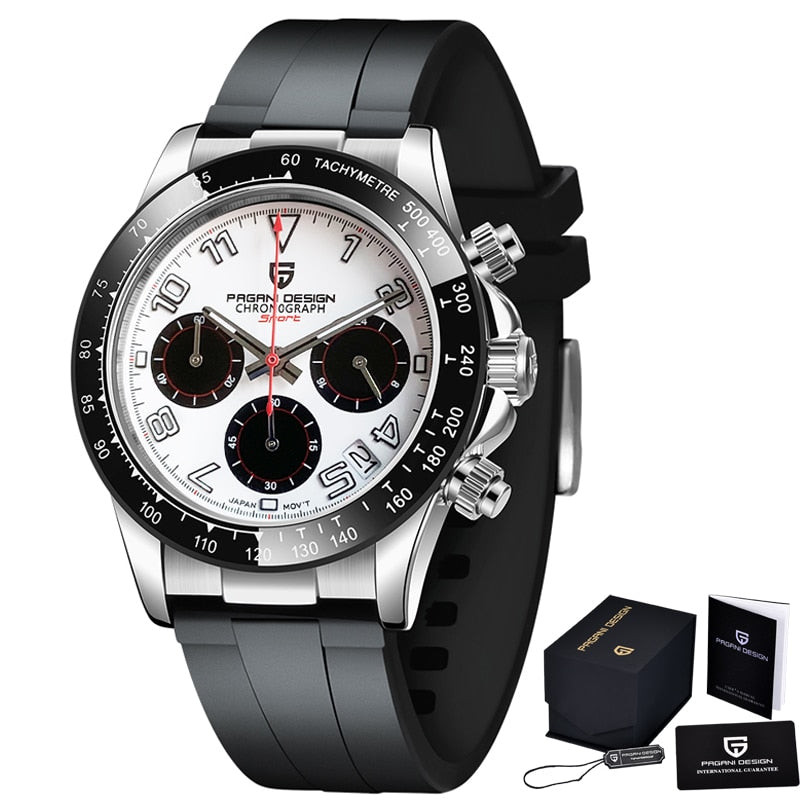 PAGANI DESIGN Rubber Strap Chronograph Watch