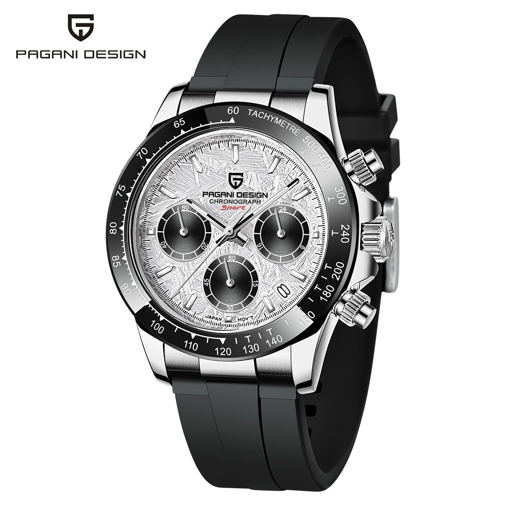 PAGANI DESIGN Rubber Strap Chronograph Watch