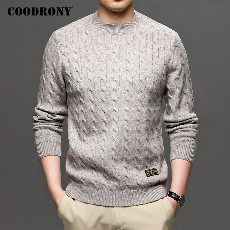 COODRONY Men Streetwear Fashion Knitwear Jumper Pullover