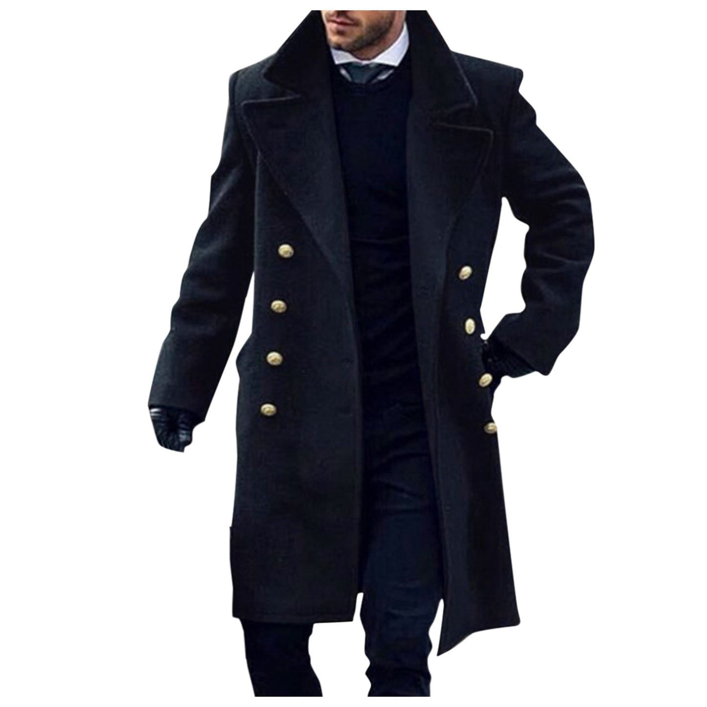 Men Wool Casual Business Trench Coat