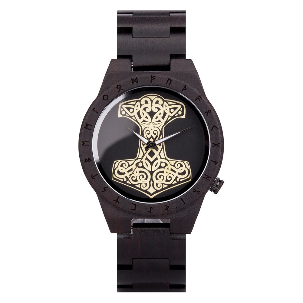 BOBO BIRD Men's Luxury Retro Ebony Wristwatch