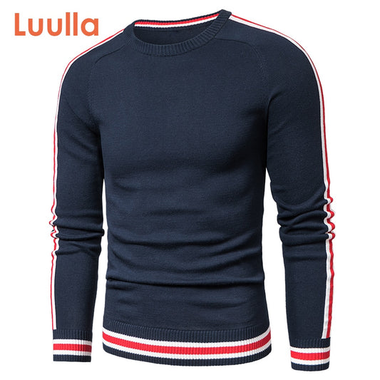 LUULLA  Casual Knitted 100% Cotton Striped Sweaters