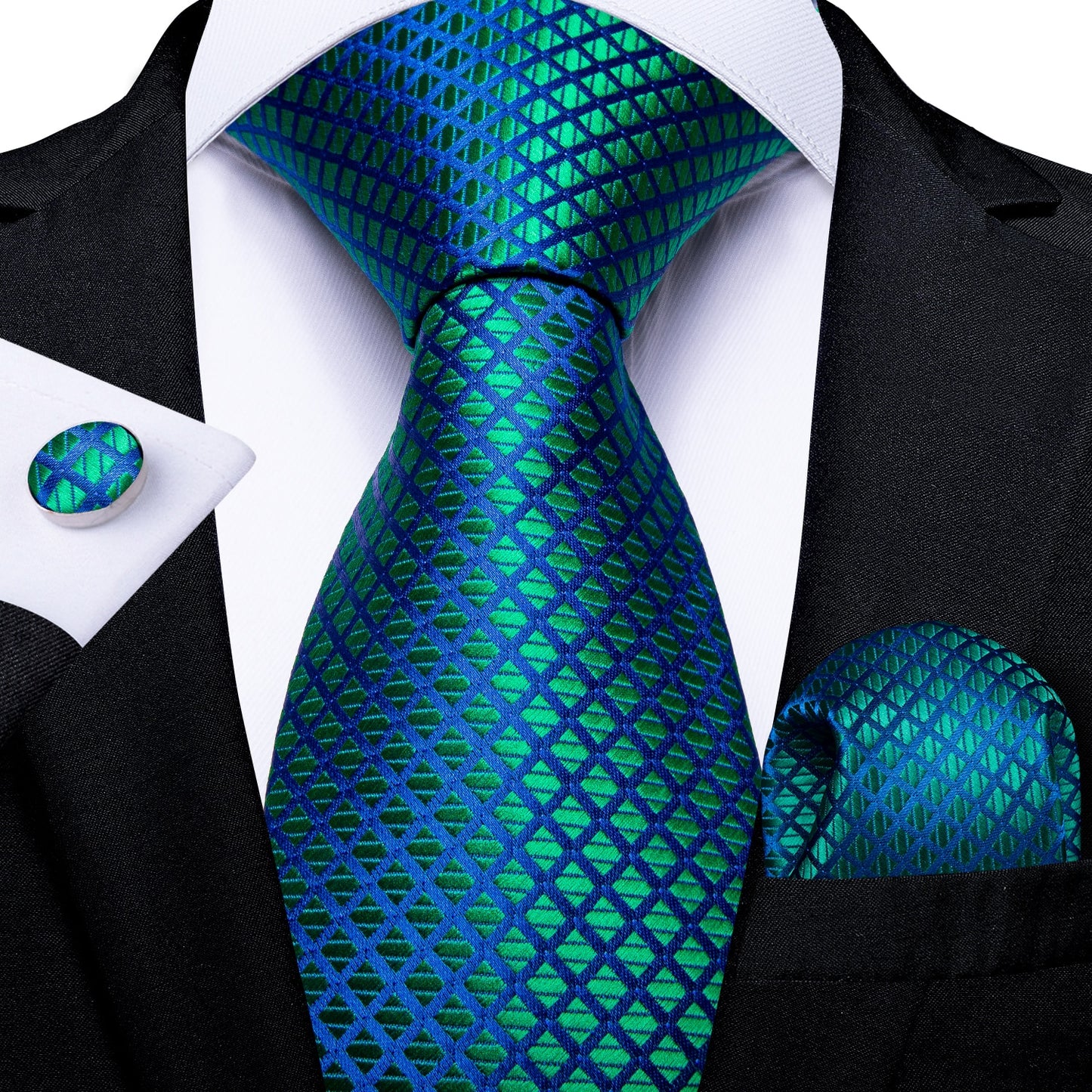 Men Teal Blue Necktie