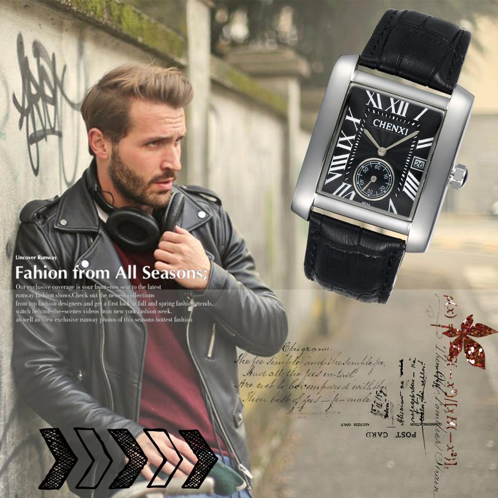 New Business Men's Square Tank Style Quartz Watches