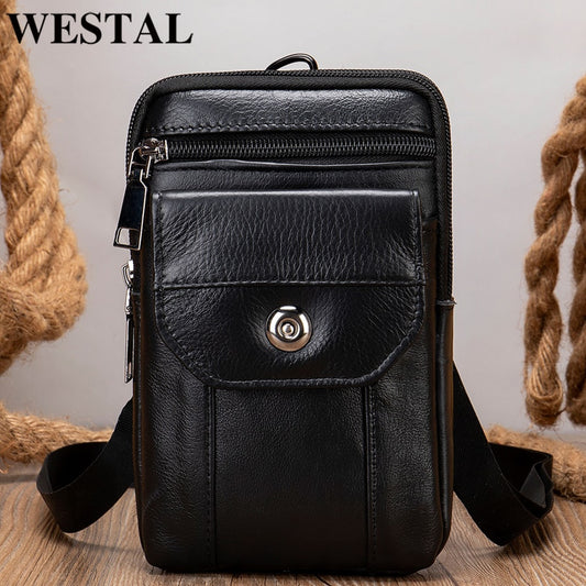 WESTAL Genuine Leather Small Men's Bag