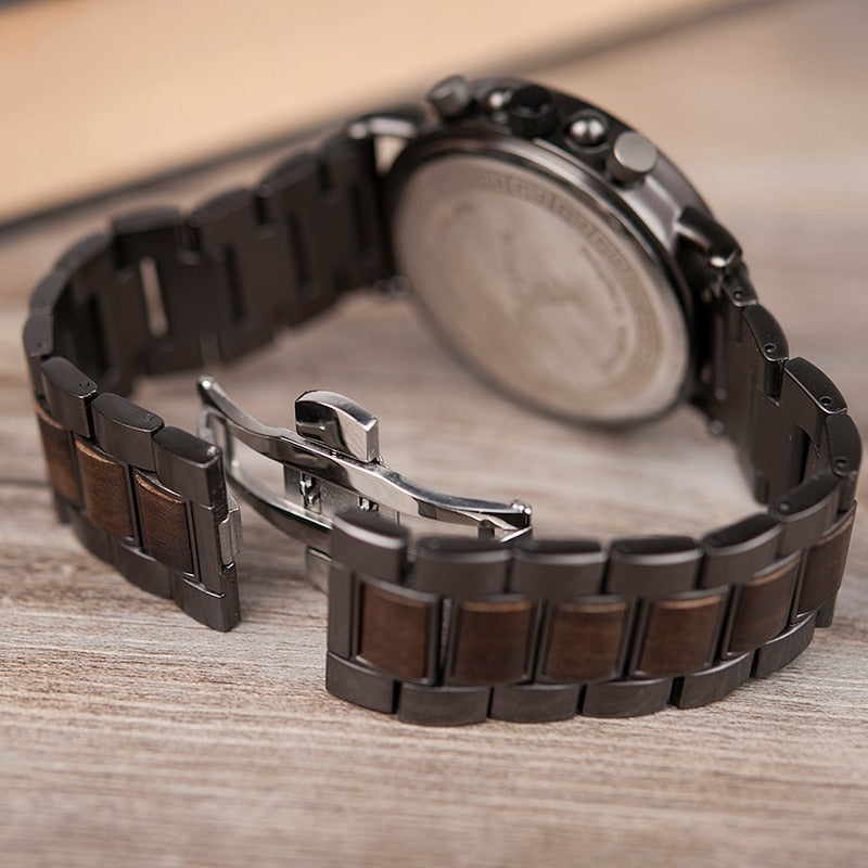 BOBO BIRD Wooden Stainless Steel Watch