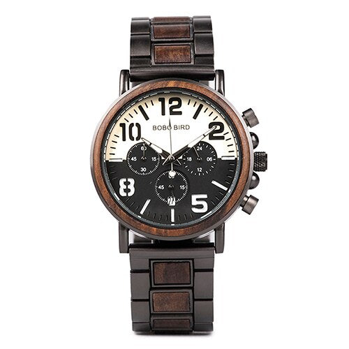 BOBO BIRD Wooden Stainless Steel Watch