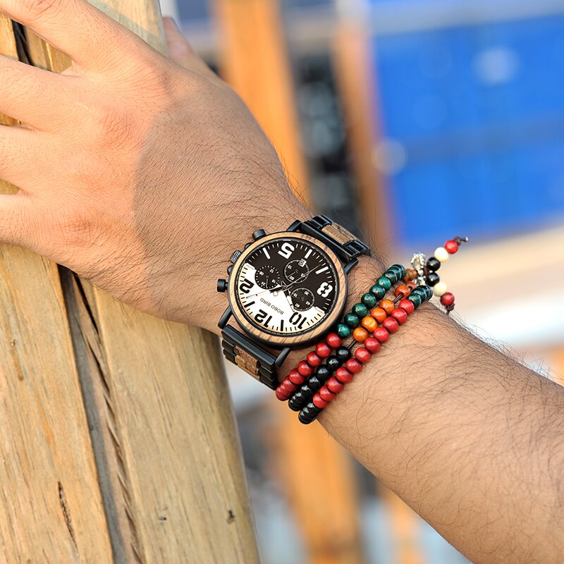 BOBO BIRD Wooden Stainless Steel Watch